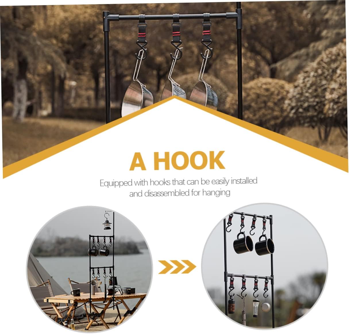 Outdoor Camping Light Rack Foldable Aluminum Alloy Tabletop Multi-Functional Storage Stand for Picnic and Cooking Portable Camping Sundries Organizer