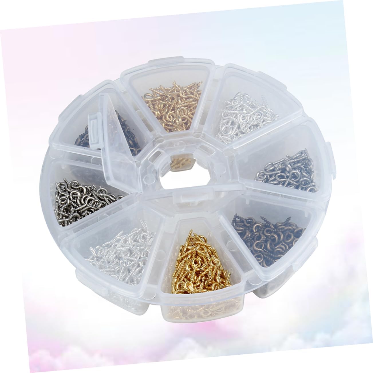 Generic 800pcs Screw Mixed Finish Boxed Self-Tapping Threaded Bails for Jewelry Making and Craft Projects Easy to Use and Design