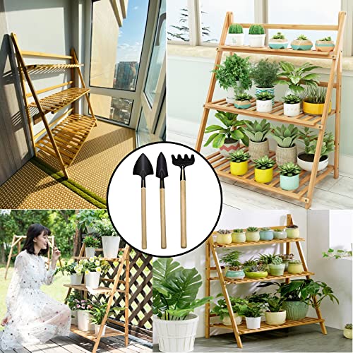Support de pot de fleurs en bambou à 3 niveaux pour optimiser l'espace - 8
