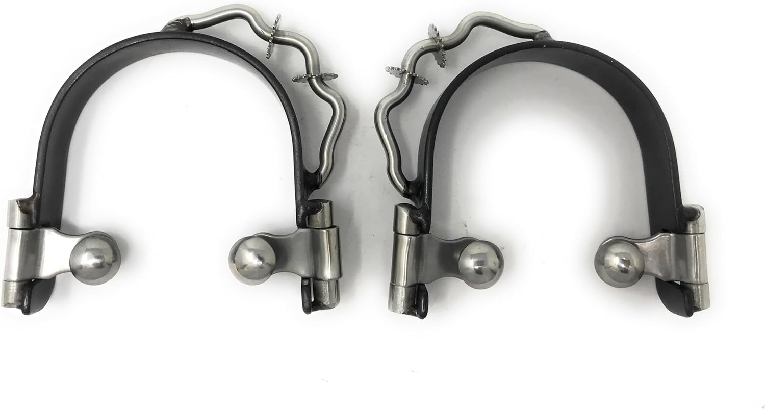 AJ Tack Men's Black Bumper Spurs with Rowels