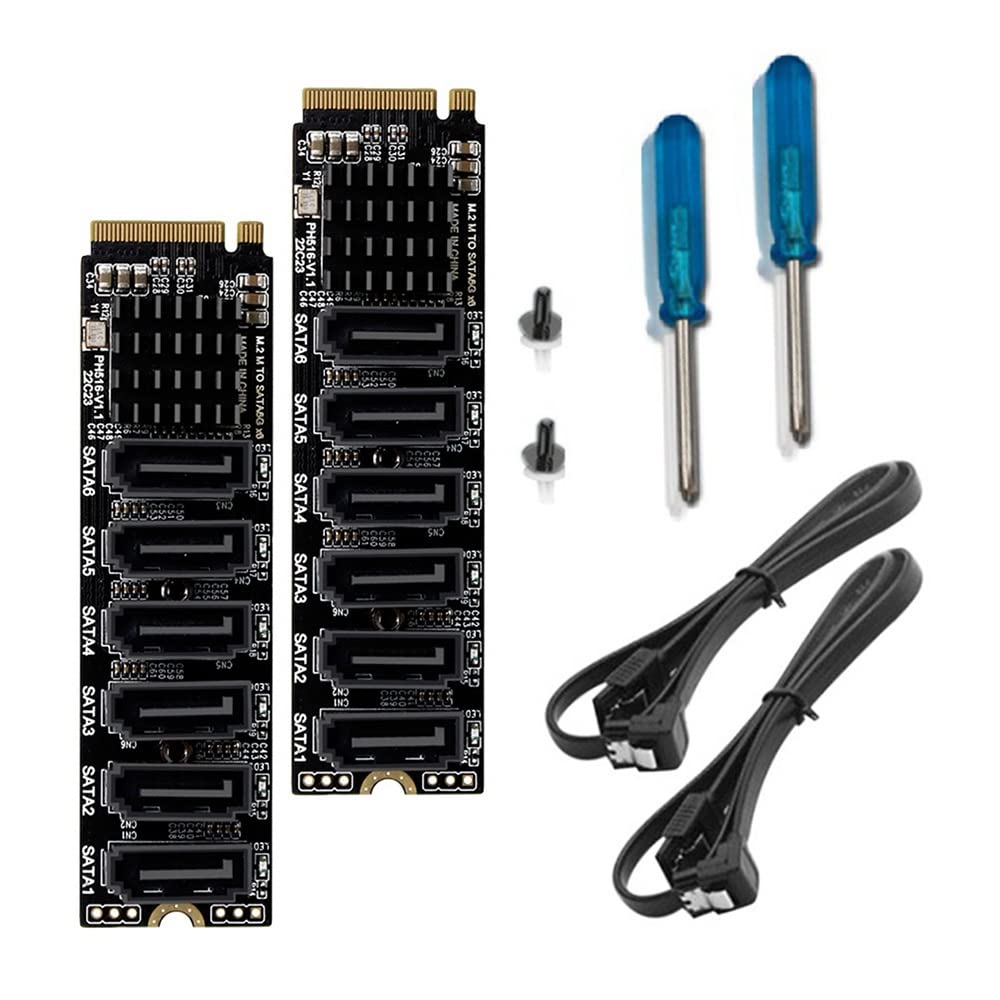 2 x M.2 MKEY PCI-E Riser karta M.2 NVME do SATA3.0 PCIE do portu 6 Gpbsx6 rozszerzenie karta ASM1166 obsługuje funkcję PM