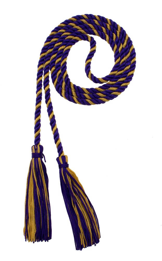 Tassel Depot Graduation Honor Cord - Purple/Oriental Gold - Every School Color Available - Made In Usa