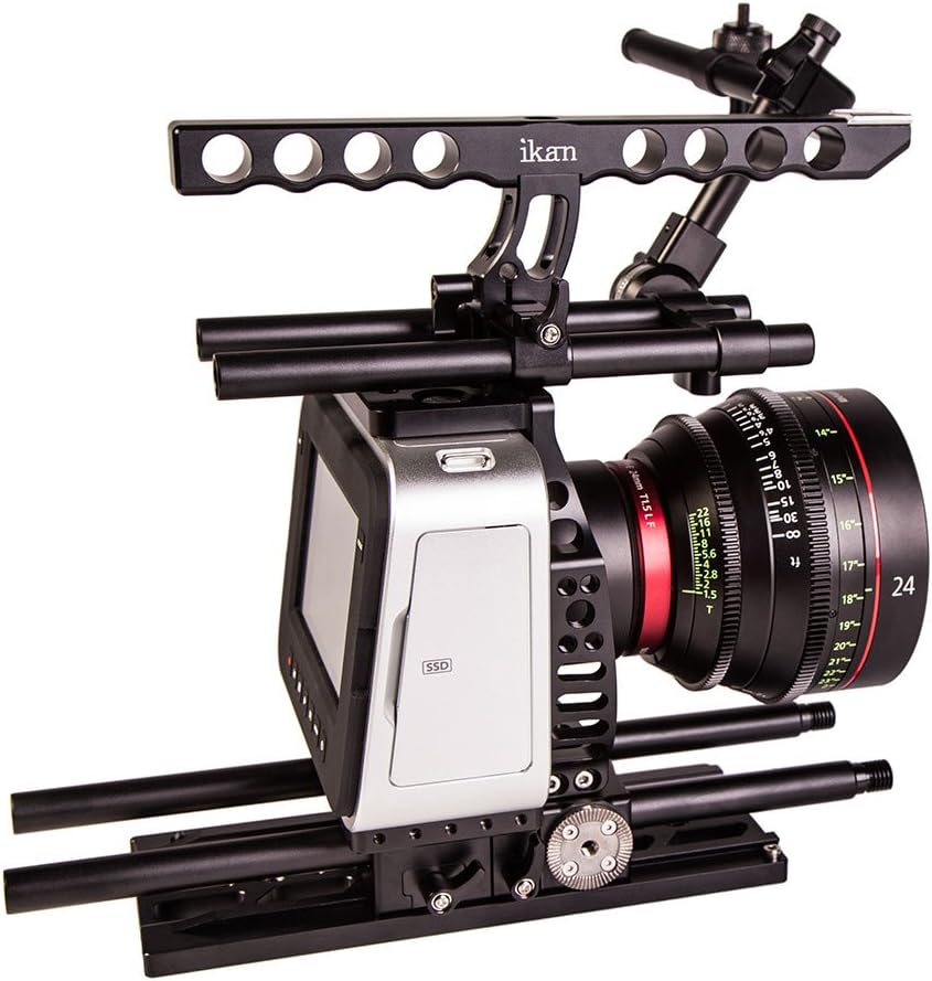 Ikan Elements Plus Blackmagic Pocket Cinema Kit, Support Rig for the Blackmagic Pocket Cinema Camera with Plenty of 1/4 20″ Mounting Options (ELE-P-BMPCC) - Black