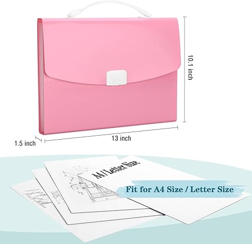 Miniatura 8 de Carpeta de archivos expandible de 13 bolsillos, organizador mensual de archivos de acordeón, tamaño carta, carpeta de documentos tamaño A4 con asa