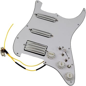 Guitar Prewired Loaded Pickguards with Alnico 5 HSS Dual Rail Humbucker Pickups Set Pickup Set with Pickguard