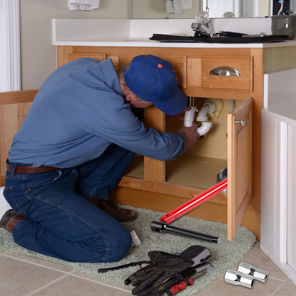 Cle Robinet Evier, Outil à 6 Douilles (9/10/11/12/14/17 Mm) Pour Outils Plomberie, Cle Lavabo En Métal, Cuisine, Toilettes (noir