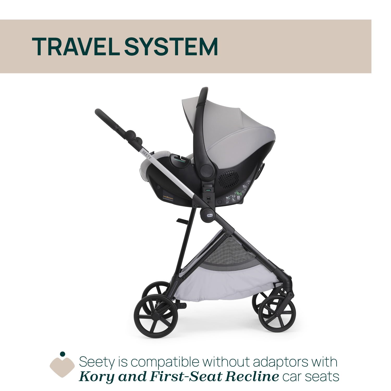 Chicco Cochecito Seety, Cochecito Ligero y Compacto De 0 Meses a 4 Años, Capacidad Máxima 22 kg, Cochecito Plegable,Respaldo Reclinable,Cierre Automático con 1 Movimiento, Capota Parasol y Cubrelluvia