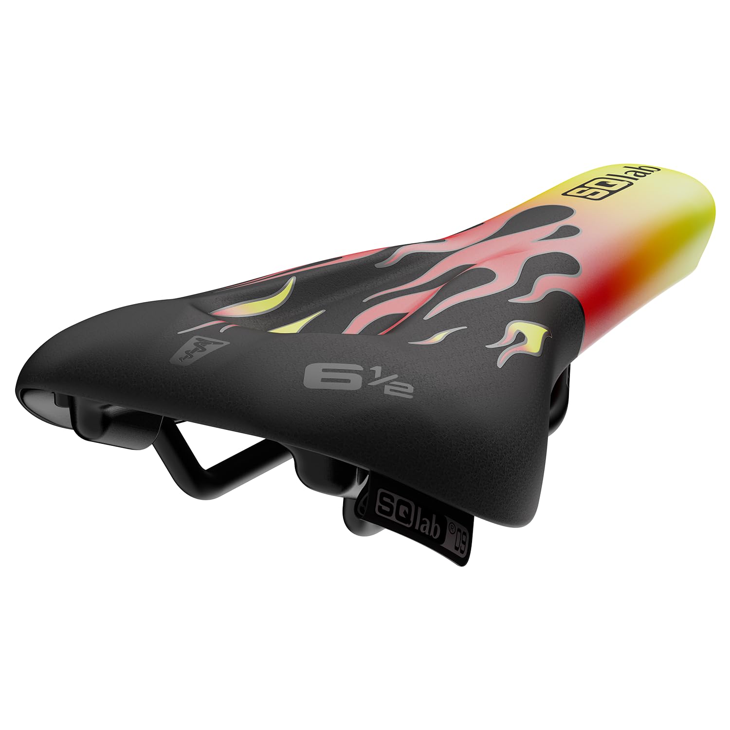SQlab Kinder Fahrradsattel 6½ Ergowave Flames, ergonomischer Kinder Sattel mit Flammenmuster, 9 cm - 11 cm