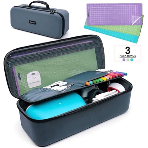 Hard Travel Case for Cricut Joy,Carrying Cases for Cricut Easy Press Mini with 3 Cutting Mats,Waterproof Durable Portable Storage Bag for Craft Pen Set, Cutting Mats and Cricut Joy Accessories Cover