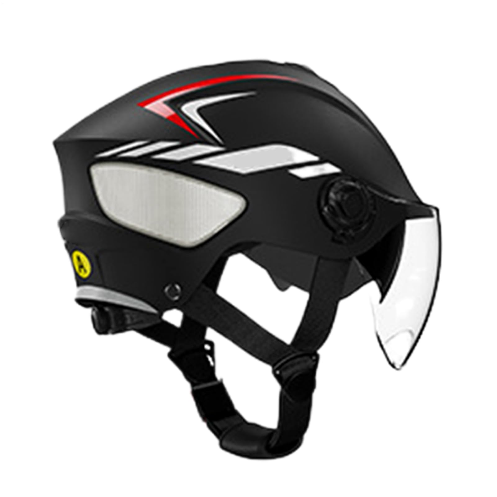 Casco integral de moto full face scooter con visera ajustable negra 8