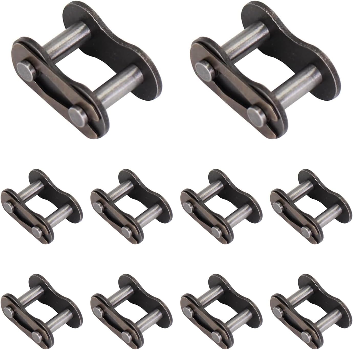 Pack-8 Chain Master Link Roller, Steel Alloy Heavy Duty Roller Chain Connector Links, Universal Automobile Replacement Accessories, for Most Motorcycles and Bikes (Black #415)