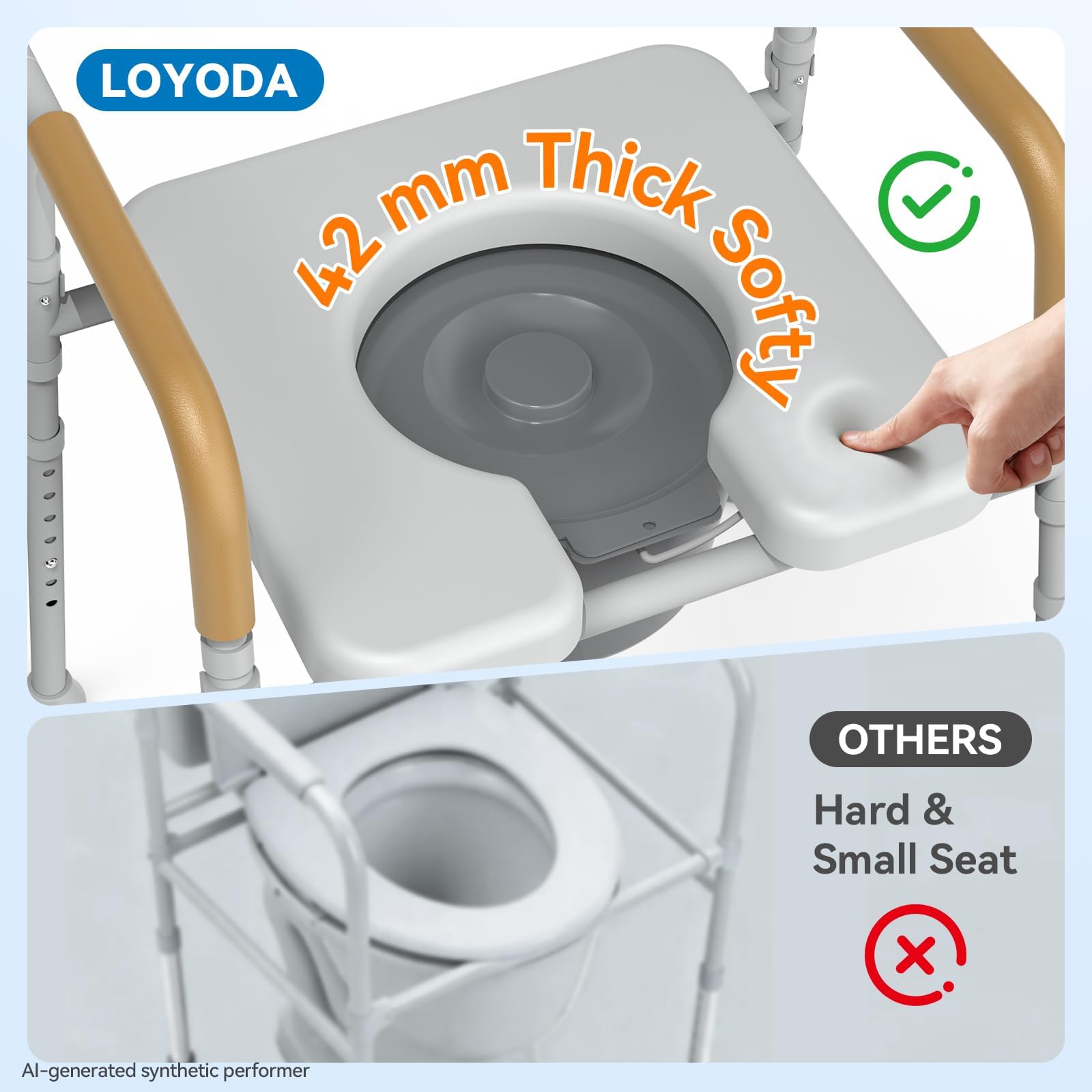 Bedside Commode for Seniors - Easy Height Adjustment -3