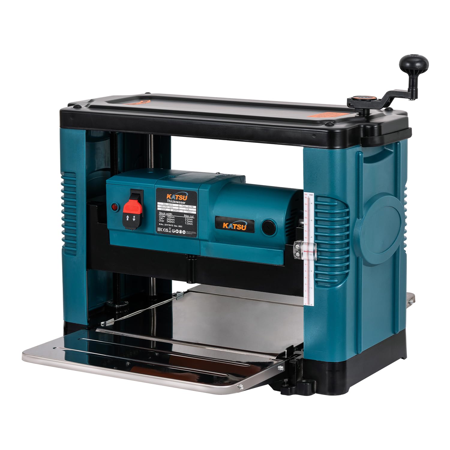 KATSU 1850W Electric Wood Thicknesser – 330mm Bench Top Planer for Woodworking