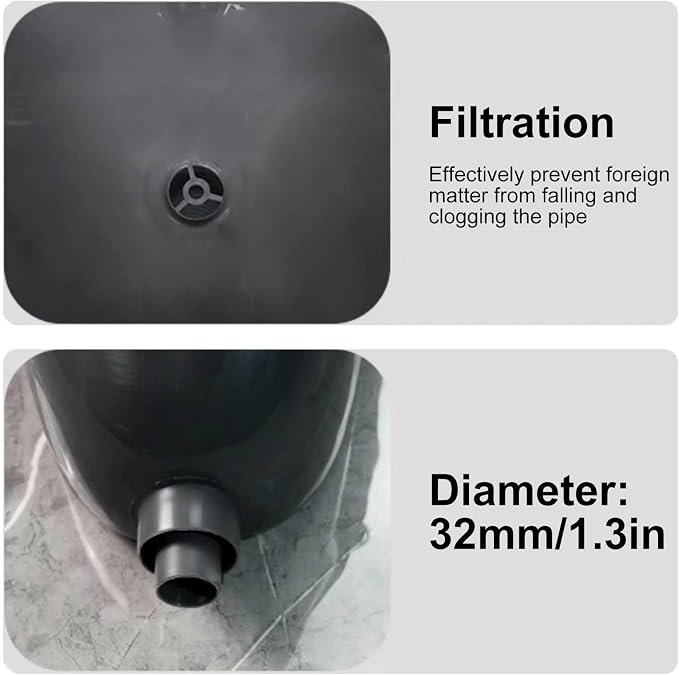 Urinal de plástico para montaje en pared con tapa, sin agua, con manguera, divisor de orina para exteriores, para baño, garaje y patio (blanco) miniatura 6