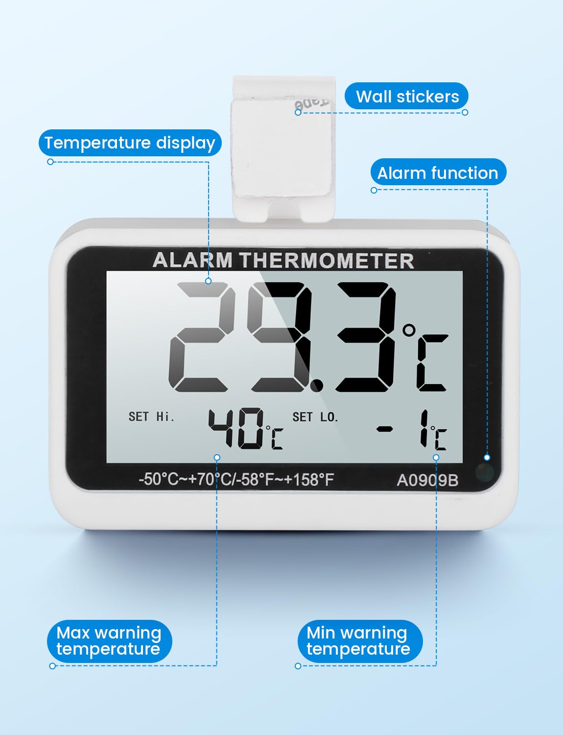 Brannan Thermomètre Numérique Maximum Et Minimum Matériau : Boîtier ABS