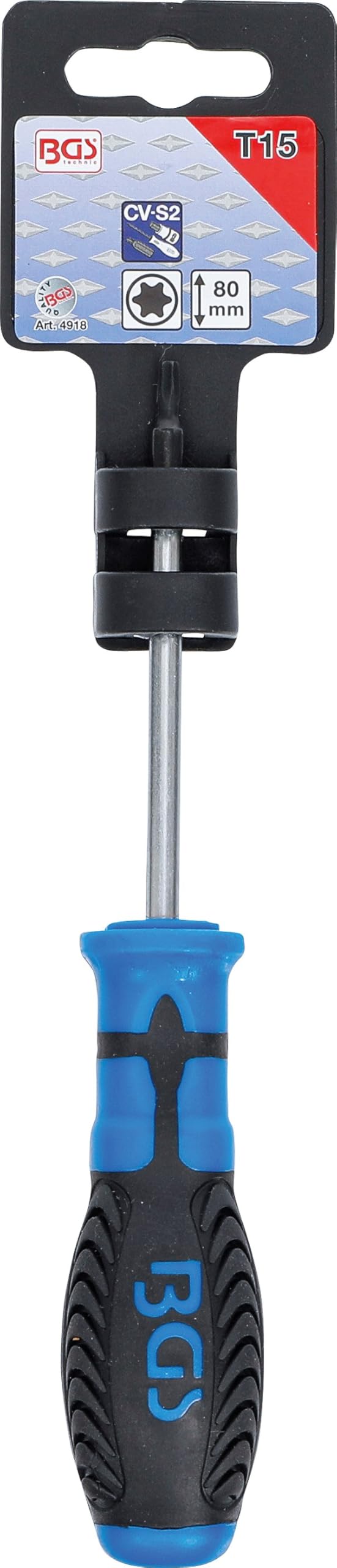 BGS 4918 | Cacciavite | profilo a T (per Torx) T15 | Lunghezza della lama 80 mm
