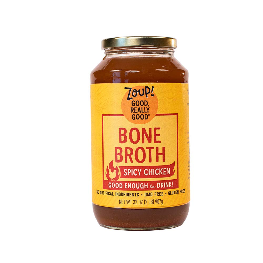 Spicy Chicken Bone Broth by Zoup! Keto-Friendly, Gluten Free, Non-GMO - Great for Stock, Bouillon, Soup Base or in Gravy - 1-Pack (32 oz)