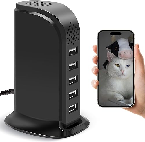 Cámara con cargador USB, mini cámara WiFi con aplicación de teléfono, HD 1080P monitor de mascotas con detección de movimiento para seguridad del