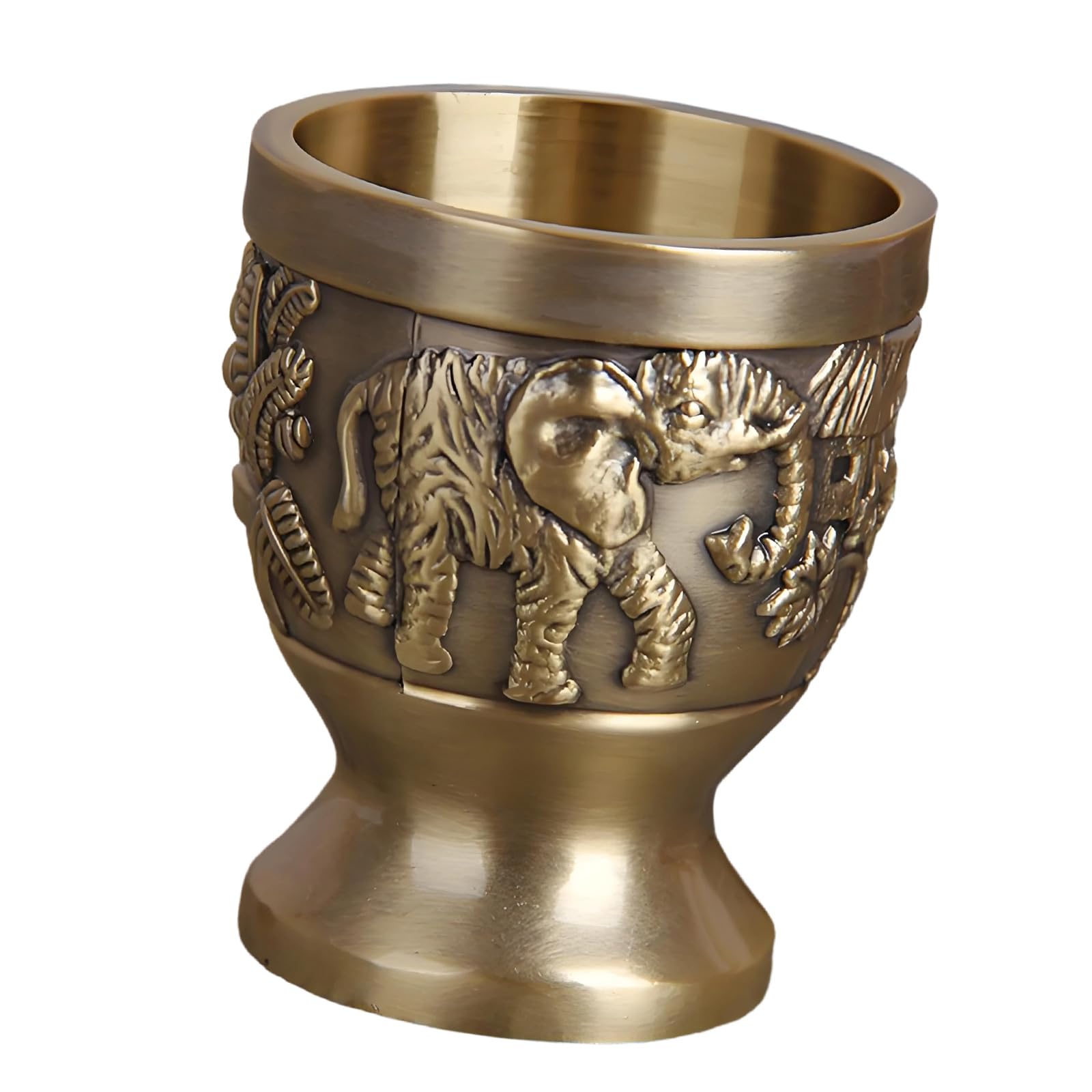 Msioytog Artistic Elephant Themed Drinking Set Sturdy Kiriste Crafted Cocktails Tool with Classical Bronze Finish Traditional Elephant Drink Equipment