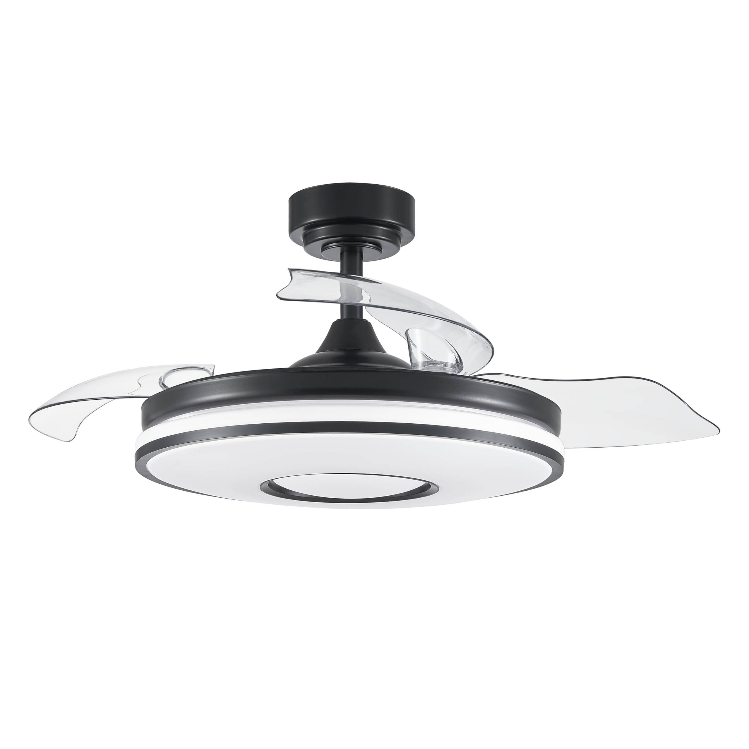 FABRILAMP TODOLAMPARA - VENTILADOR DE TECHO LUZ LED DC DANI NEGRO ASPAS DESPLEGABLES 108D 6 VELOCIDADES REMOTO+TEMPORIZA+MEMORIA