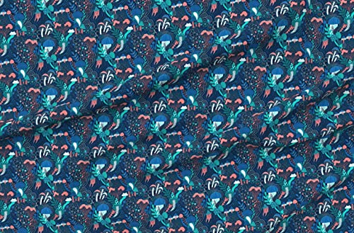 Spoonflower Fabric - All Mushrooms Lifetime Autumn Fall Printed on Satin Fabric by The Yard - Sewing Lining Apparel Fashion Blankets Decor