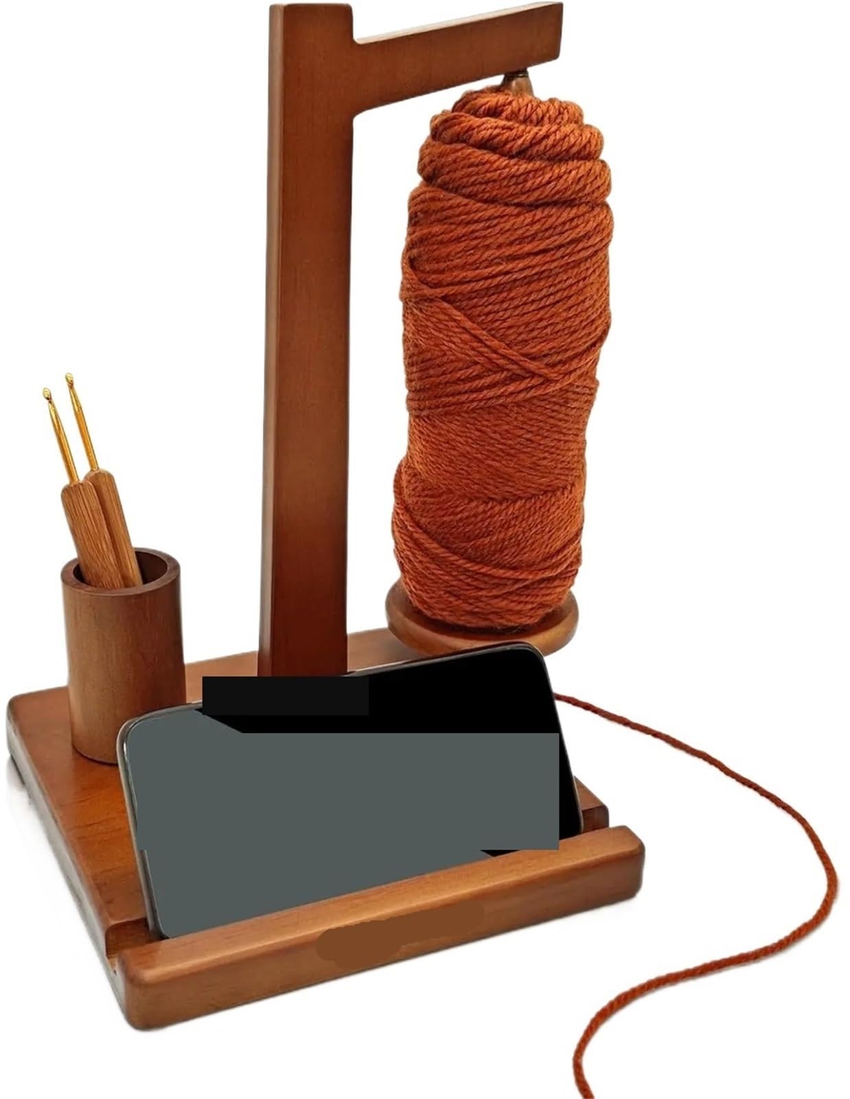Spinner de rotación, soporte hilo madera con, herramientas giratorias for tejer, ganchillo, bobinadora para Hilo de Lana