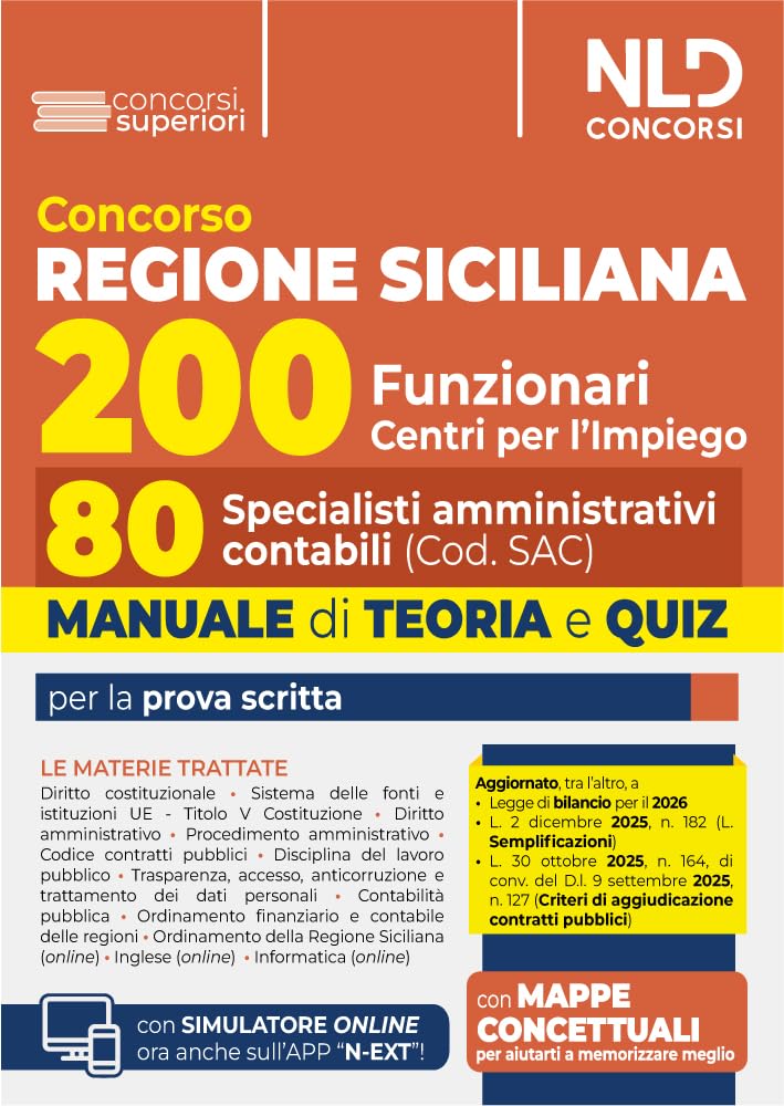Concorso Regione Sicilia 200 funzionari. Manuale per 80 specialisti amministrativo contabili, con teoria e quiz. Con simulatore online