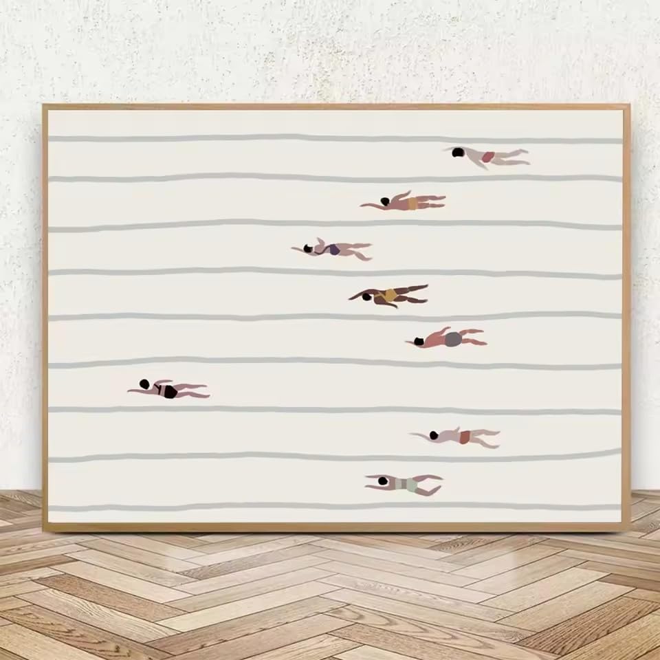 Toile nageuses nordiques pour décorer une piscine intérieure