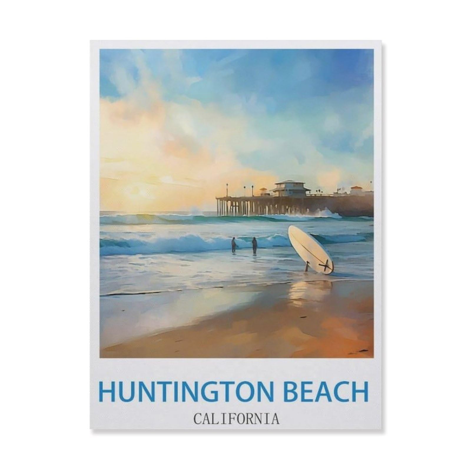 Metal Sign Tin Sign，Huntington Beach California，Metal Signs Office Personalised Sign Vintage Metal Sign Home Wall Room Decoration(15x30cm）6x12 inch-EF18