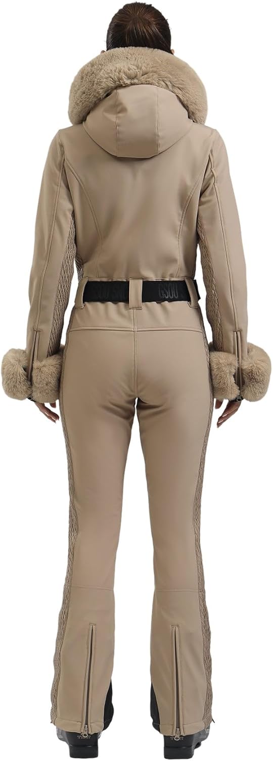 GSOU SNOW Womens Ski Suit One Piece Snowsuit Snowboard Jacket Slim Snow Jumpsuit Faux Fur Ski Outfit Waterproof - Image 2