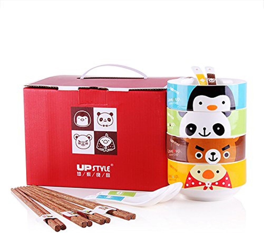 Prоmо Dіѕсоunt Uр Tо 70% оƒƒ UPSTYLE Cute Cartoon Ceramic Soup Bowl Coffee Mug Animal Pattern Tea Cup Travel Mug with Bamboo Lid and Handle for Rice/Salad/Instant/Noodle/Vegetables Fruit (Bowl Spoon Set)