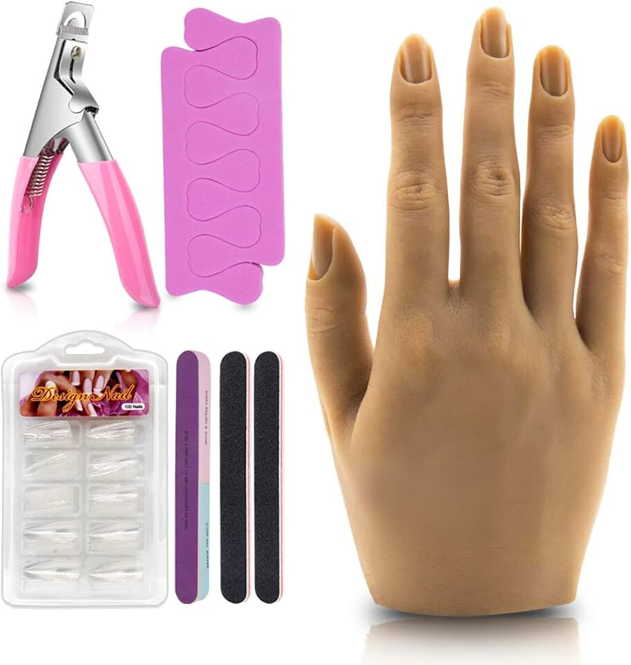 silicone practice hand for nails