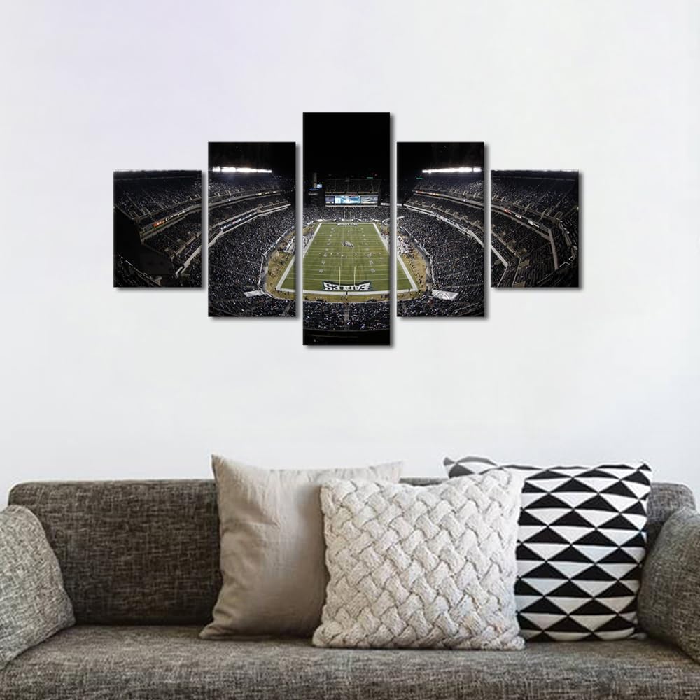 Wall Art Philadelphia, US Canvas Wall Art, Lincoln Financial Field American Soccer Sport Stadium Art Print for Wall Decor Football Posters Gift for Men Boys Room Decor Ready to Hang, 60"Wx32"H