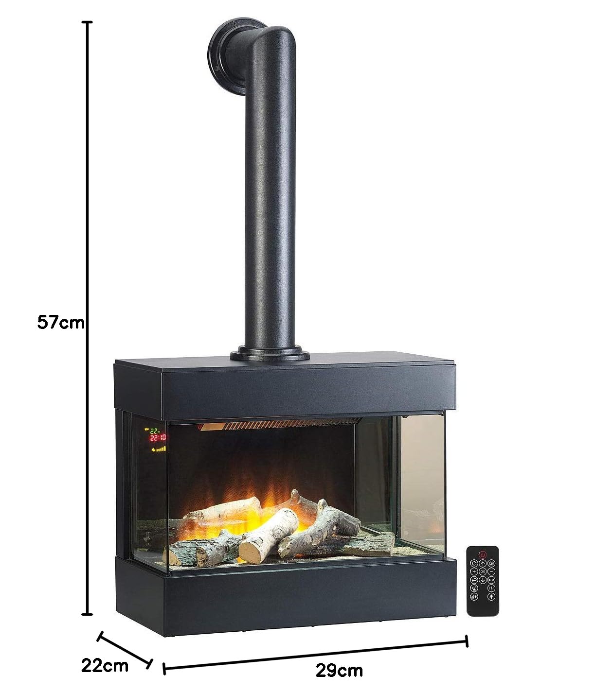 Carlo Milano Nostalgie-Elektro-Wandkamin "Tanami" mit 3D-Flammeneffekt, 2.000 Watt, 60 cm
