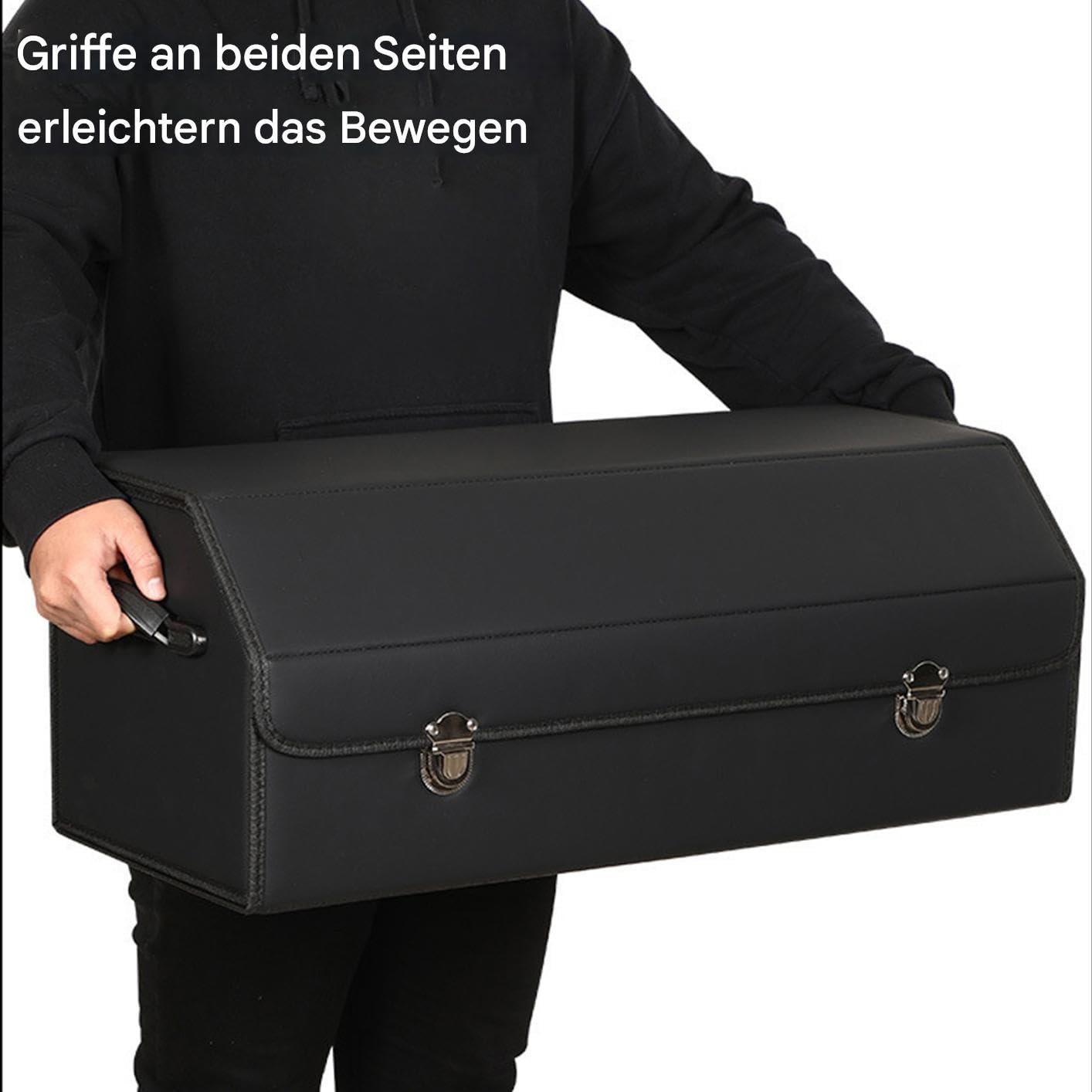 Organizer per bagagliaio auto, per alimenti, organizer per accessori auto, impermeabile, effetto pelle, pieghevole, accessorio per veicolo per SUV, camion, viaggi, vacanze, auto, campeggio