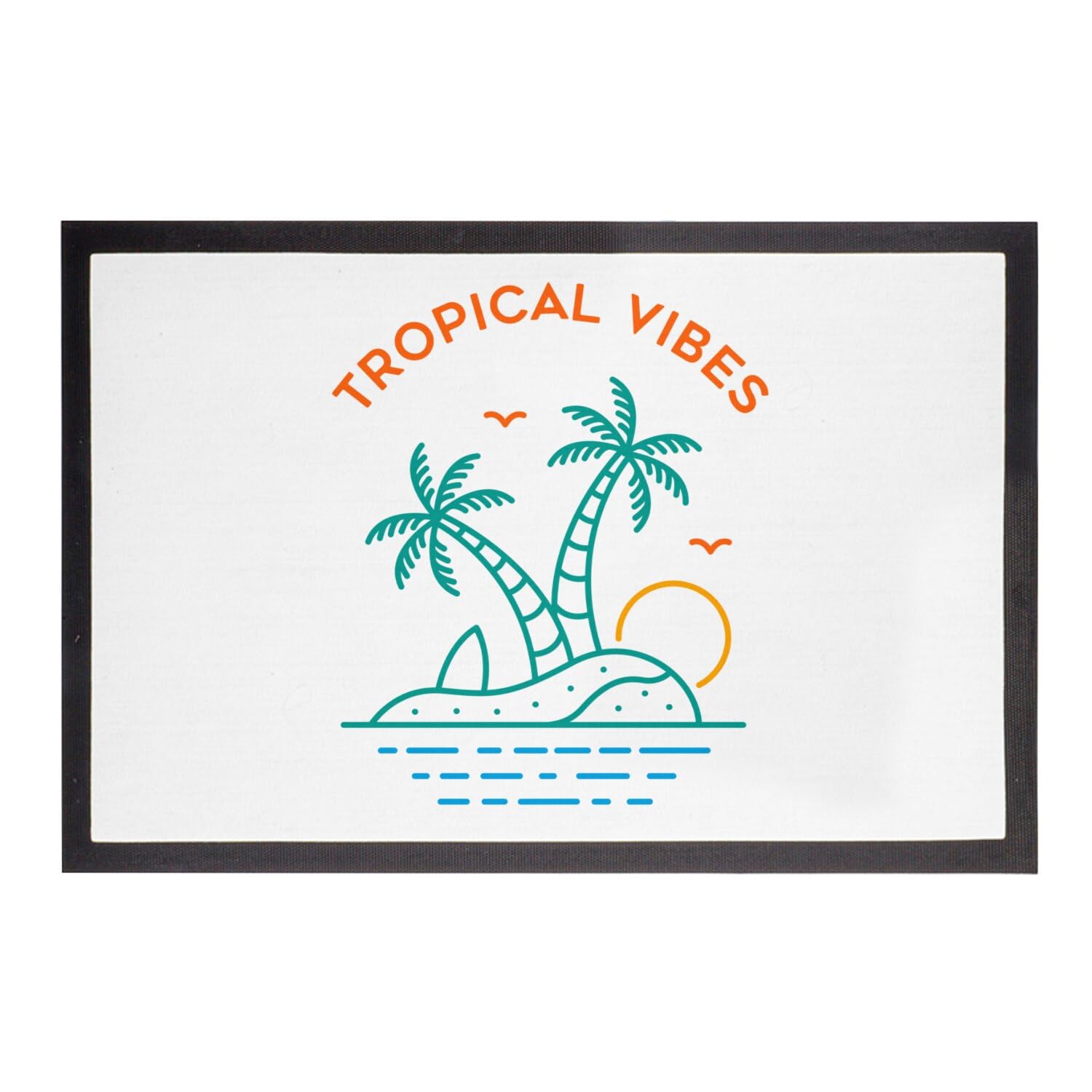 Paillasson tropical blanc au design épuré et minimaliste pour l été
