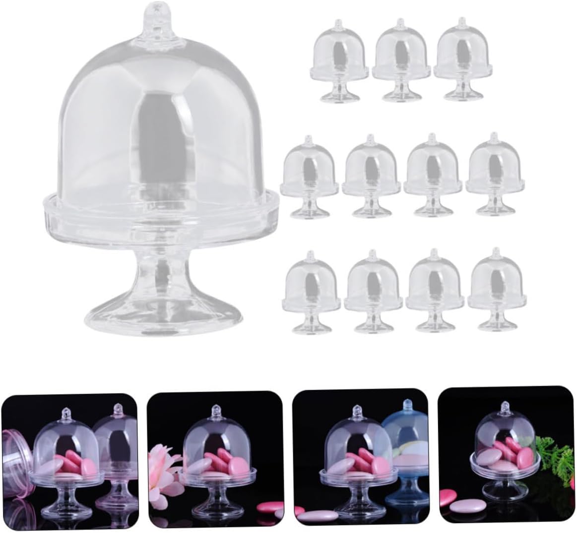 12pcs Transparent Candy Display Tray with Dome Lid Delicate Dessert Plate for Weddings Birthdays and Holiday Celebrations Practical and Elegant Candy Tray