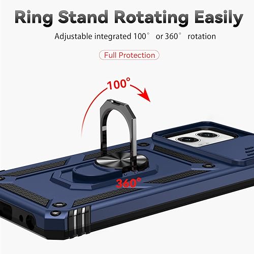 Miniatura 3 de SunStory Funda para teléfono Motorola Moto G Power 5G 2023 con protector de pantalla HD, cubierta deslizante para cámara y soporte, grado militar