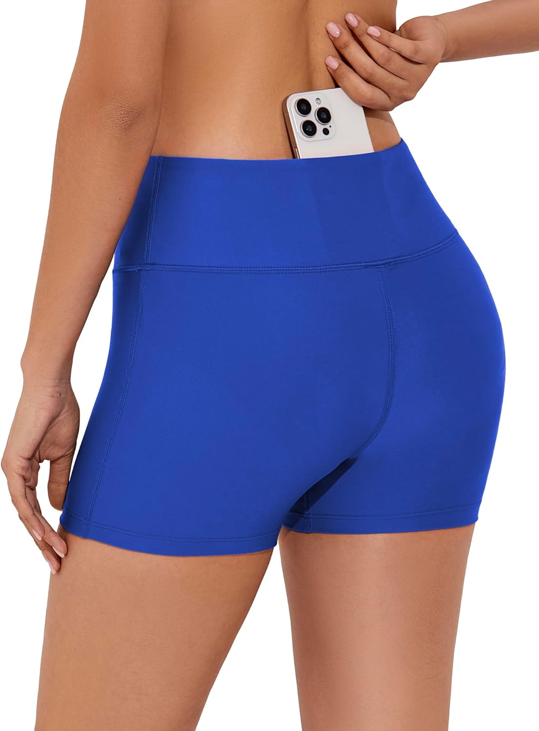 Tournesol Women's 3" Swim Shorts High Waisted Bathing Suit Bottoms Seamless Board Shorts UPF50+ Boyshorts with Pockets