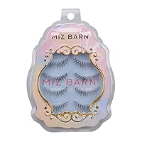 Vista 5 de Miz Barn Pestañas postizas de aspecto natural, 4 pares de pestañas postizas naturales, suaves, ligeras, cómodas, cortas, banda cruzada, hechas a