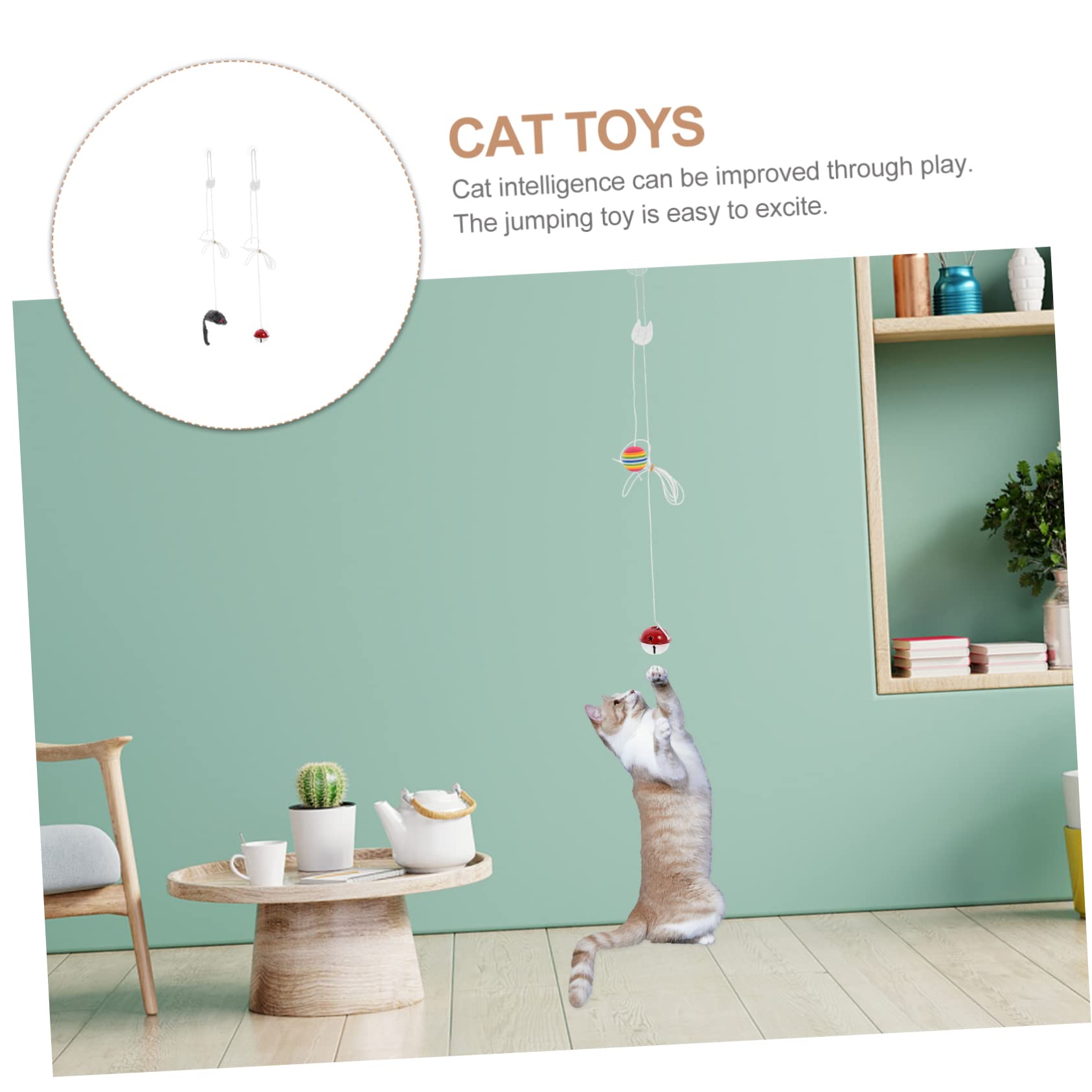 Yardwe 10sätze Hängende Katzenspielzeuge Für Selbstunterhaltung Interaktives Spielzeug Mit Mäusen Und Glöckchen Für Katzen Installieren Für Türrahmen