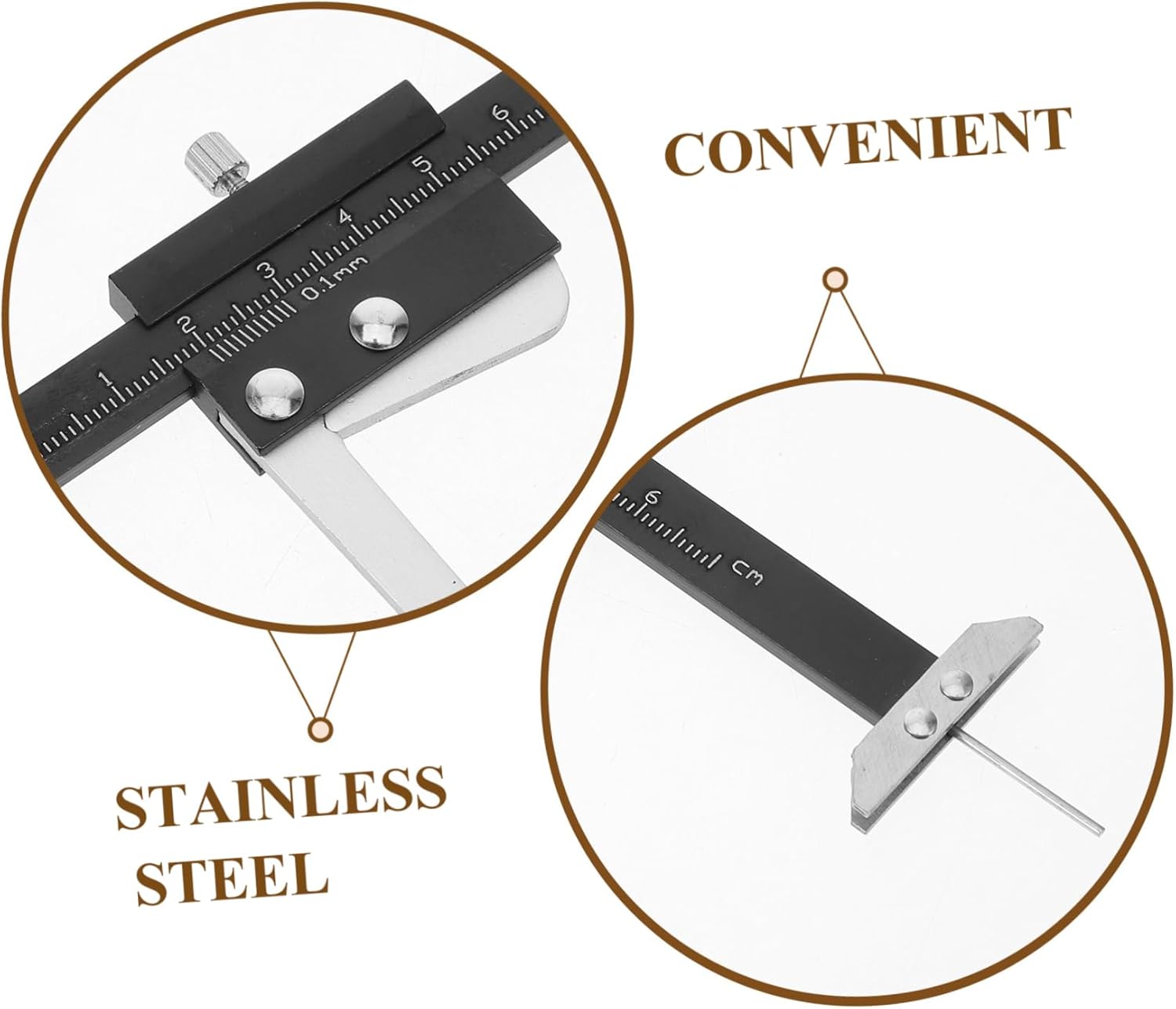 PRETYZOOM Brake Disc Measurement Measuring Brake Tool Brake Pads Thickness Car Brakes Brake Gauge Meter for Brake Pad Measure Gauge Brake Pad Measurement Tool Black Stainless Steel