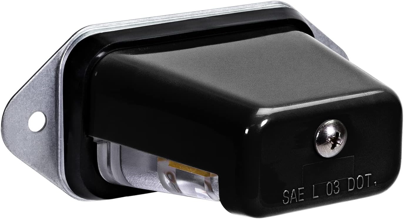 TRUE MODS Black LED License Plate Light for Boat Trailer [Surface Mount] [DOT FMVSS 108] [SAE L] [Waterproof] [12V DC] Universal Submersible Tag Lamp for Auto Work Utility Flat Bed Box Semi Truck RV