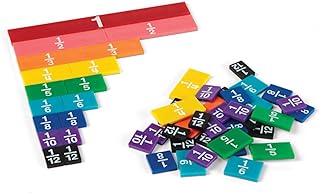 hand2mind Plastic Rainbow Fraction Tiles, Montessori Math Materials, Fraction Manipulatives, Unit Fraction, Fraction Bars Math Manipulatives, Fraction Games, Homeschool Supplies (Set of 51)