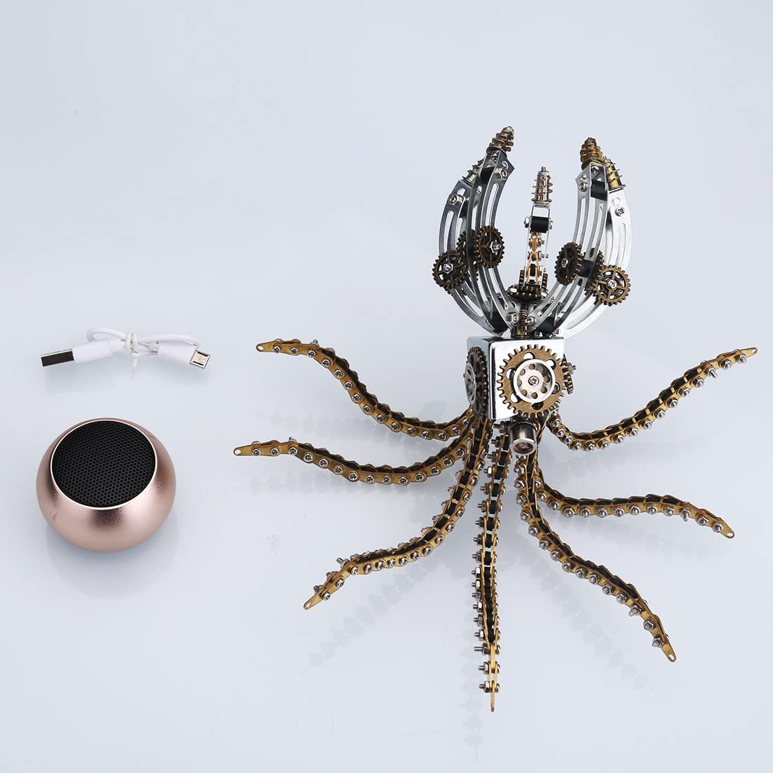 Zestaw montażowy głośników 3D Metal Puzzle Mechaniczny Octopus, Stalowych puzzli 3D Metal Miniaturowe zestawy modeli, Puzzle 3D Łamigłówki Łamigłówki Metalowe Ozdoby Stali Nierdzewnej, 1060 szt