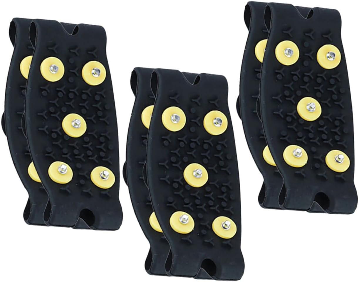 3pairs Non-Slip Ice Grippers for Shoes TPE Crampons for Winter Activities for Hiking Jogging Ice Fishing and Snow Walking Fit for Footwear
