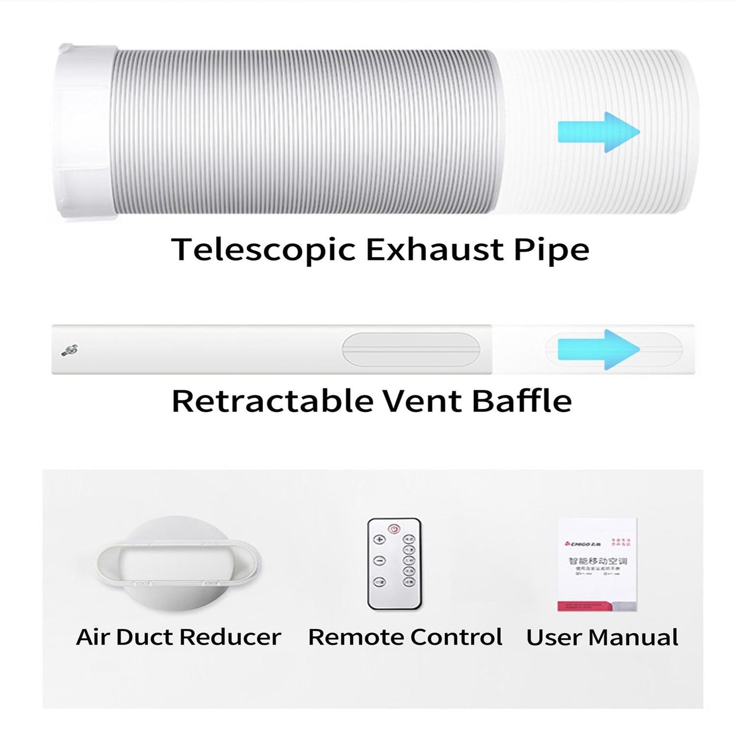 Enfriador De Aire Portátil 2 Velocidades, Frío Y Calor con Kit De Ventana Climatizador Móvil para Escritorio Dormitorio, C+Hot & Cold 12000 BTU, C+Hot & Cold 12000 BTU