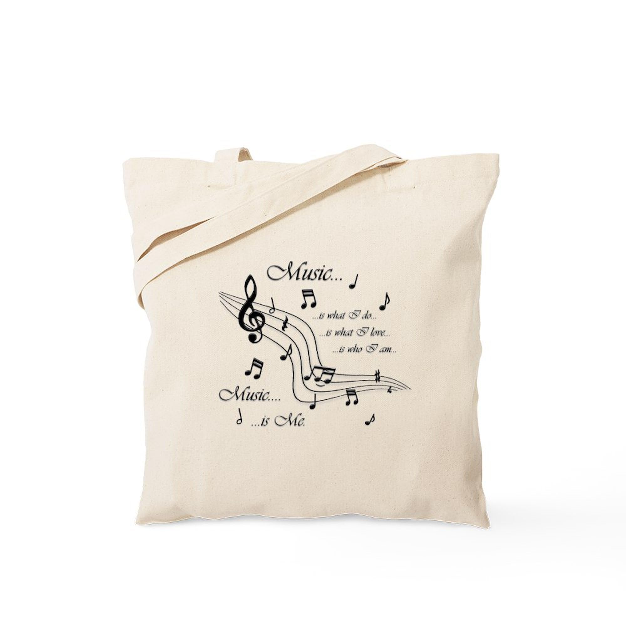 CafePress Music is Me Tote Bag Reusable Natural Beige Canvas Shopping Bag