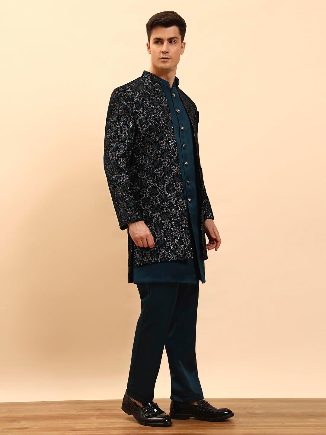 Pro-Ethic Style Developer Traditional Men’s Kurta Sherwani Set Wedding outfit Set (C-136) - Image 4