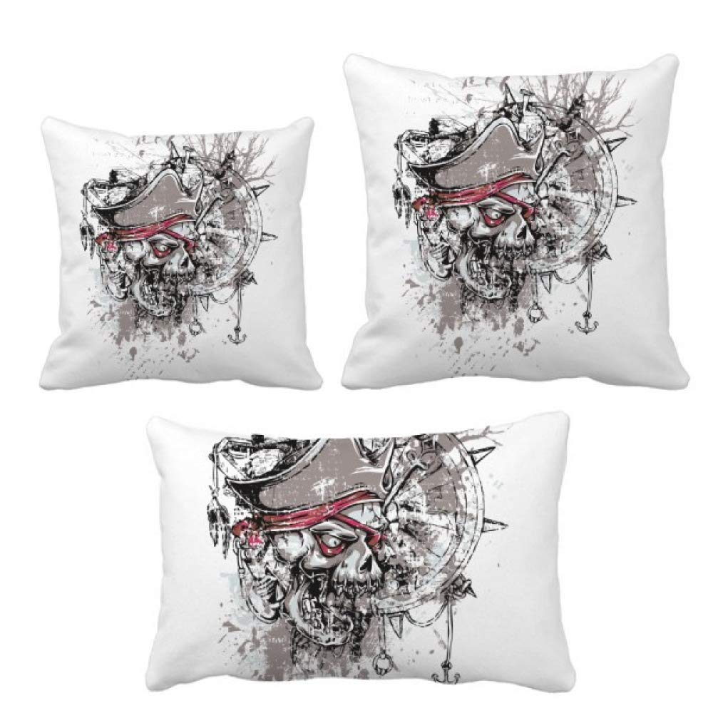 Housse de coussin motif crâne de pirate en tissu lavable pour protéger vos oreillers